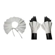 White Shawl False Collar for Womens Girls Ruffle Detachable Collar/Cuffs