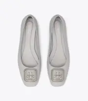NIB Tory Burch GEORGIA PAVÉ Crystals BALLET FLATS SHOES Bay Gray 9 M
