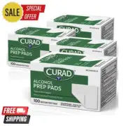 Curad Alcohol Prep Pads Swabs Wipes - 4Box 400 Counts Isopropyl Wipes Thick Pad.