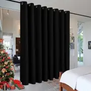RYB HOME Black Privacy Office Divider Panel Extra Wide Long Curtain, Premium