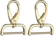 uxcell 2Pcs Detachable Snap Hook Swivel Clasp 1 1/4" D Ring with Swivel Lobster Claw Clasps Hook for Purse Strap Keychain Bag DIY Craft, Gold