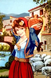 Needlepoint tapestry painted canvas C1833 - Young Lady (24"x32") GobelinL
