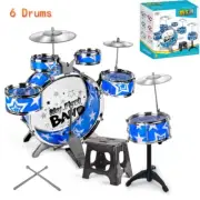 Kids Drum Kit Set Pretend Play Junior Drums Musical Toys Childrens Gifts