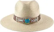 [Cauplse] Womens Floppy Straw Sun Hat European and American Fashion Wide Brim Beach Protection Straw Hat Retro Large Foldable Summer Outdoor Activities Hat