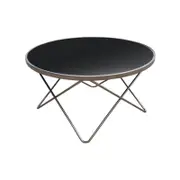 Champagne Modern Scandinavian Round Coffee Table - 85cm - Tempered Glass Top