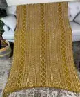Mudcloth Bogolan Sara Yellow Handmade Textile Bedsheet Mali Sofa Throw Blanket