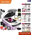 Vegetable Chopper - Spiralizer Vegetable Slicer - Onion Chopper with Containe...