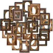 30Pcs Vintage Scrapbook Paper Photo Frame for Scrapbooking Junk Journal Brown