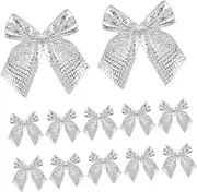 BESTYASH 12Pcs Vibrant Fabric Bows for Crafting Present Wrapping Elegant Small Bowknot Decorations for Parties Holidays Long Lasting Wrapping Bow Decor