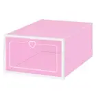 2pcs Storage Bin with Heart Pull Ring Stackable Shoes Box Cabinet Modern