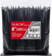 Zip Ties 8 Inch (1000 Pack), 40Lbs Tensile Strength, Black Cable Ties, Wire Ties