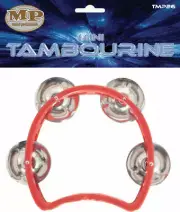 MANO PERCUSSION 3.5" Junior Tambourine, Headless, Red ABS rim, jingles