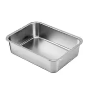 Stainless Steel Litter Box for Cats with Arthritis Senior Cats 4 in Height Easy Entry Non Stick Easy to Clean Litter Pan Multicolor
