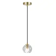 Zara Prism Sphere Crystal Antique Gold Pendant Light