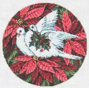 Needlepoint Handpainted Christmas Sandra Gilmore Gentle Pair 8"