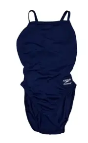 Speedo Endurance Thin Strap Swimsuit One Piece Racing Cut Flyback Blue Size 28