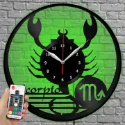 LED Clock Scorpio Vinyl Record Wall Clock Led Light Wall Clock 1860
