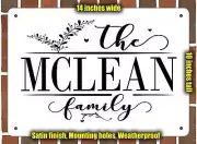 Mclean Family Decorative Metal Door or Wall Plaque (Style 2)