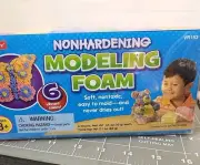 Nonhardening Model Foam- Remoldable Sculpting Beads in 6 Colors.