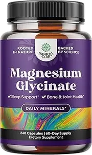 Magnesium Glycinate 400mg Mineral Supplement - High Absorption Calming Magnesium Supplement for Women and Men for Immune Support Bone Health Mood Support Heart Health and Muscle Recovery - 240 Count