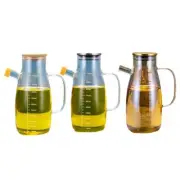 Olive Oil Bottle Drizzler Vinegar Lead-Free Glass Bottle with Measuring scale S0