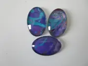 Electric Blue Cabochons Oval Flats, Beads, Mosaics, Jewelry Making, Wire Wrap