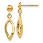 14K Yellow Gold Post Dangle Earrings