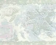 SEAHORSE TURTLE & SEA SHELL WALLPAPER BORDER B0443