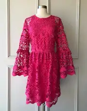 thurley : coney island mini dress fuschia size: 6.8.10.12.14 new $499