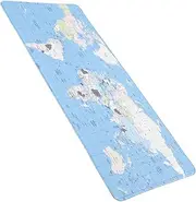 CAXUSD World Map Desk Pad Large Keyboard Mat for Desk Office Table Mat Mouse Pad