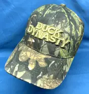 Nwt DUCK DYNASTY Men's GREEN CAMOUFLAGE Canvas ADJUSTABLE Baseball Hat Cap OSFA