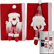 Christmas Fridge Handle Covers, Set of 2 Swedish Tomte Kitchen Appliance Handle Covers, Oven Door Handle Protector for Fall Thanksgiving Decorations
