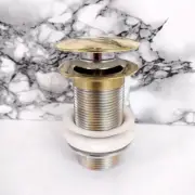 Unlacquered Brass Sink Strainer and Stopper, Push Up Button, Pop Up Drain