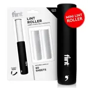 Classic Black Retractable Mini Lint Roller with 90 Extra Sticky Sheets, Small...