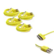 4 PCS USB SYNC DATA POWER CHARGER CABLES APPLE NEW IPAD IPHONE IPOD TOUCH YELLOW