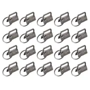 20Pcs 26mm Key Fob Hardware with Keychain Ring for Webbing, Dark Nickel