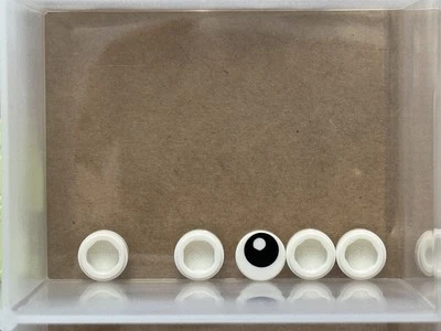 LEGO Parts - White Tile, Round 1 x 1 Black Eye with Pupil - No 98138 - QTY 5
