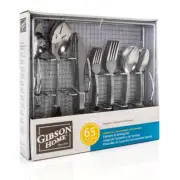 Gibson Home South Bay 65 Piece Stainless Steel Flatware Service Set with Wire Ca