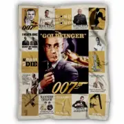 Goldfinger Blanket, Goldfinger 1964 movie Fleece, Sherpa Blanket
