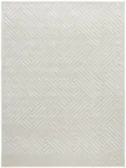 Empire Off White Braided Striped Geometric Rug