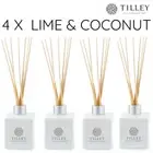 4 x Tilley Reed Diffusers LIME & COCONUT 150ml Authentic