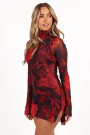 [PUP26] Jordi Mini Dress - Giovanna Rose Print XL Red