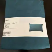 Ikea KOLAX Teal Blue Lumbar Throw Pillow Cover 16" x 26" New NIP