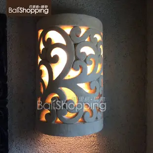 【Bali Shopping巴里島購物】峇里島砂岩石雕半圓形壁燈燈罩30cm庭園壁燈(七款)玄關大門室內外壁燈