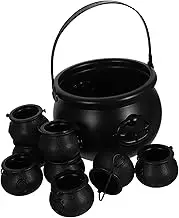 Ipetboom 9pcs Halloween Cauldron Candy Bucket Set Unique Witch Cauldron Candy Holder for Tricks Halloween Party Supplies and Spooky Decor