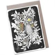The Scenic Route Large A5 Greeting Card - Black Cockatoo