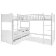Lucy Corner Loft Triple Bunk Bed - Solid Pine