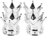 Alipis 4pcs Valve Covers: Crown Air Caps for Tires - Universal Valve Stem Covers - Aluminum Tire Caps for Cars Trucks and Suvs