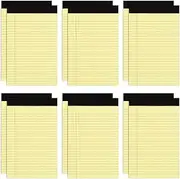 Goefun 12 PCS Yellow Note Pads 5x8 Samll Notepad, 30 Sheets Small Legal pads 5x8 Yellow for Work, Perforated Narrow Ruled Writing Pads Paper for Students, Home, Business