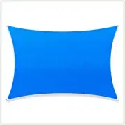 COLOURTREE 14 ft. x 16 ft. 190 GSM Blue Rectangle Sun Shade Sail Screen Canopy,